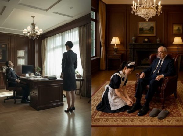 一个情人与她的老板在办公室与在家里。